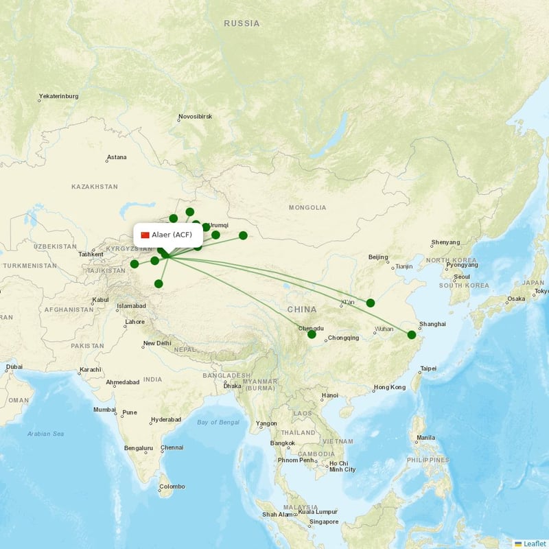 Route map over ACF airport