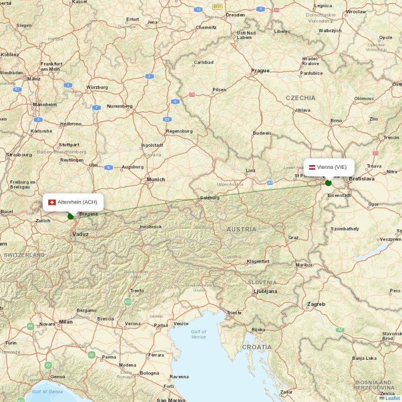 Route map over ACH airport