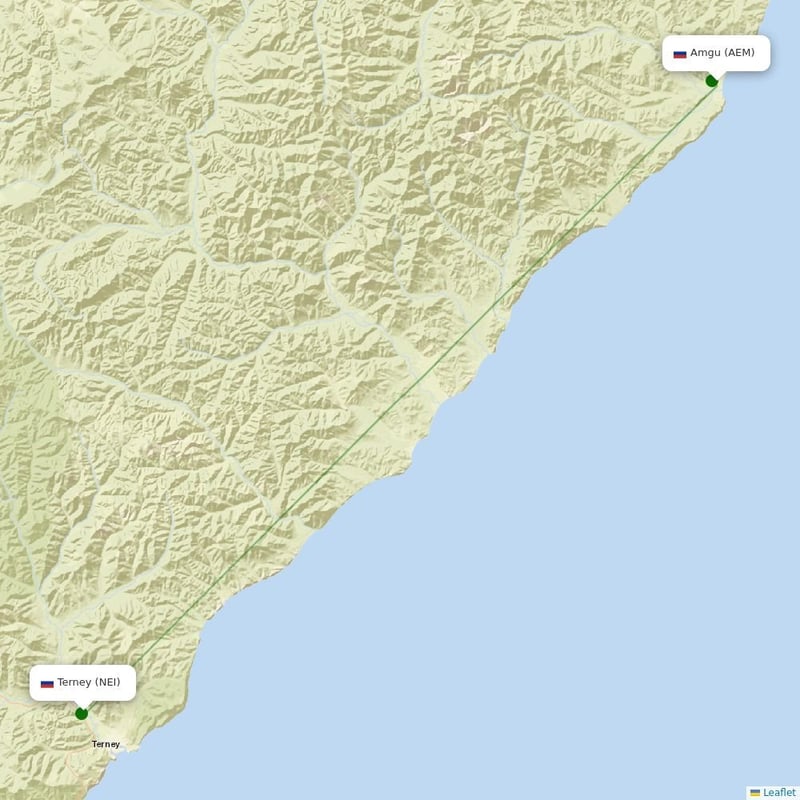 Route map over AEM airport