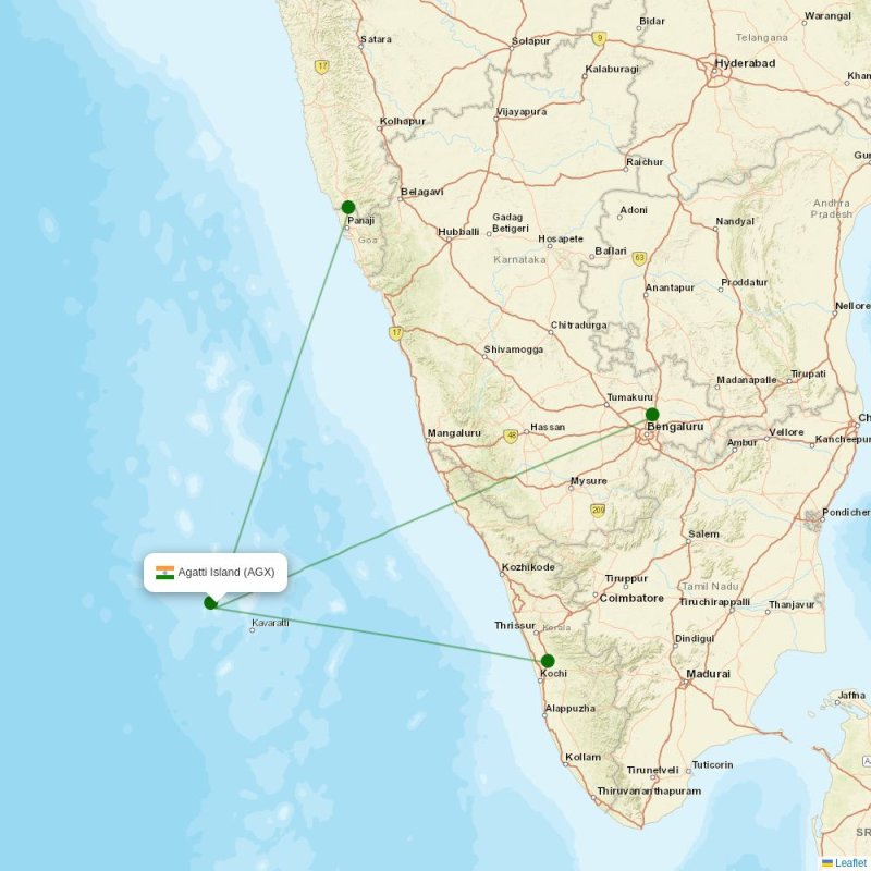 Route map over AGX airport