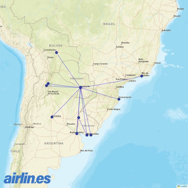 Route map over AOI airport