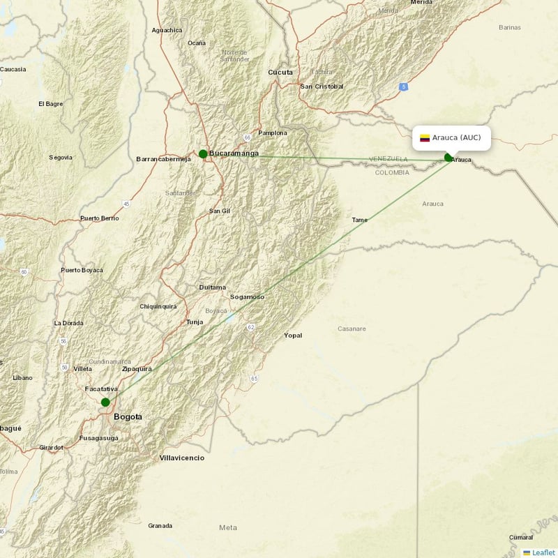 Route map over AUC airport
