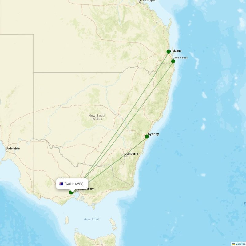 Route map over AVV airport