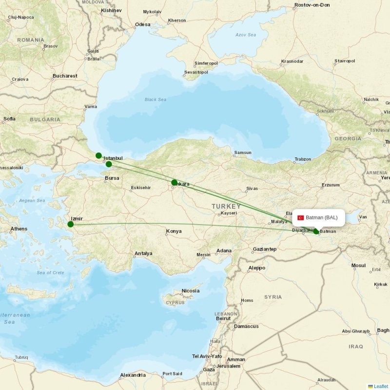 Route map over BAL airport