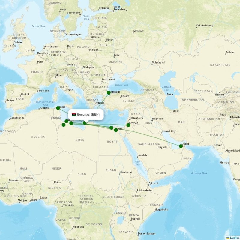 Benina destination map