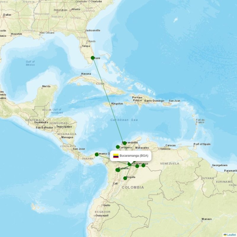 Route map over BGA airport
