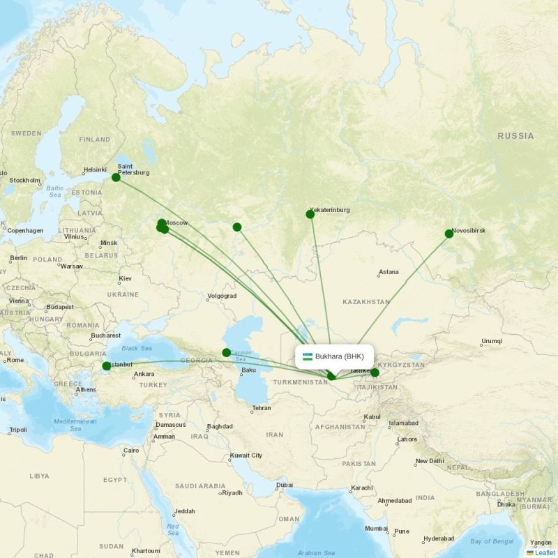 Route map over BHK airport