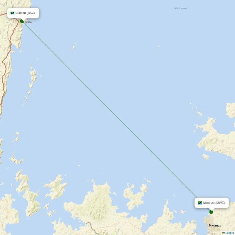 Route map over BKZ airport