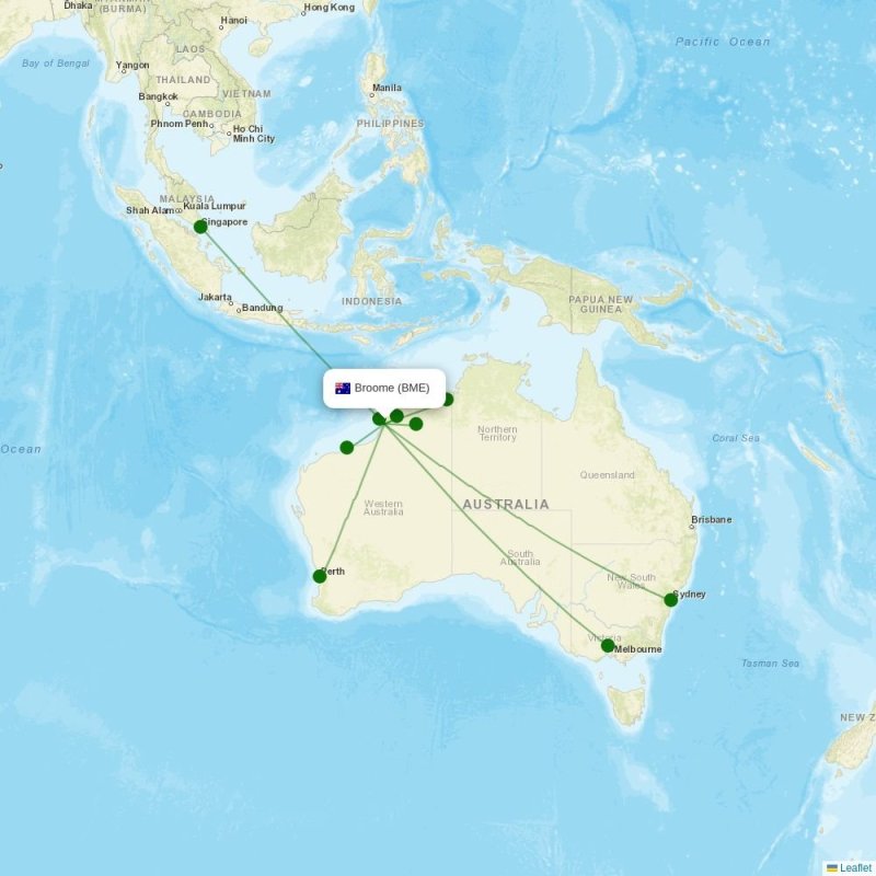 Route map over BME airport