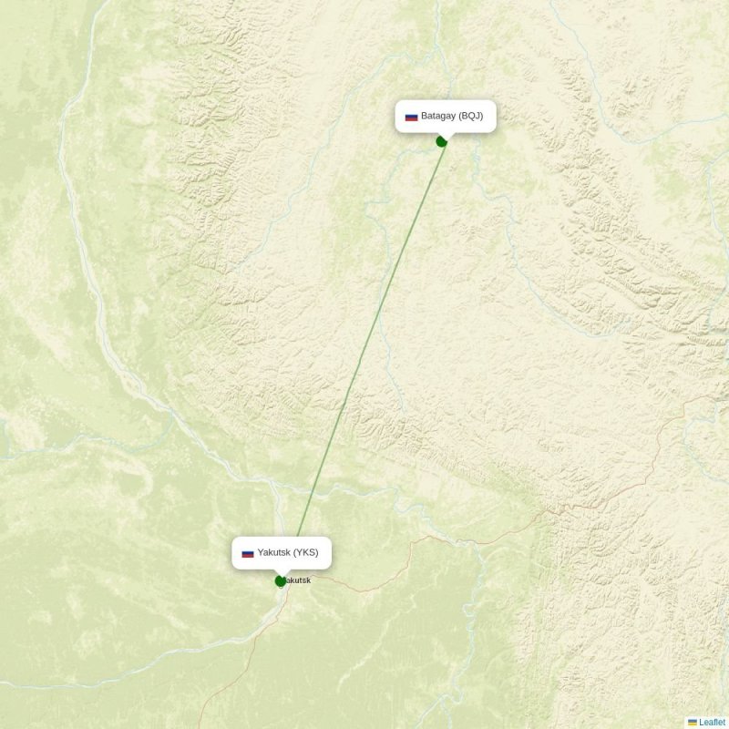 Route map over BQJ airport