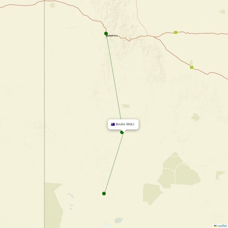 Route map over BQL airport