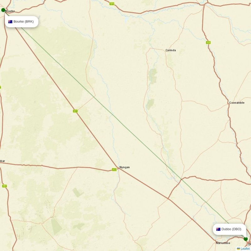 Route map over BRK airport