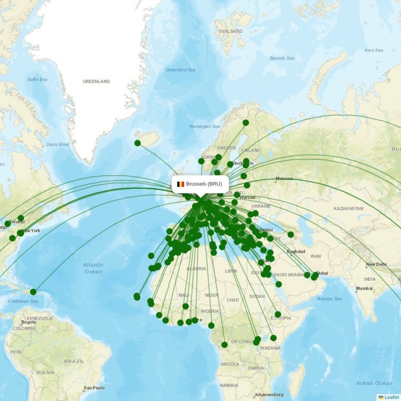 Route map Brussels  BRU airport