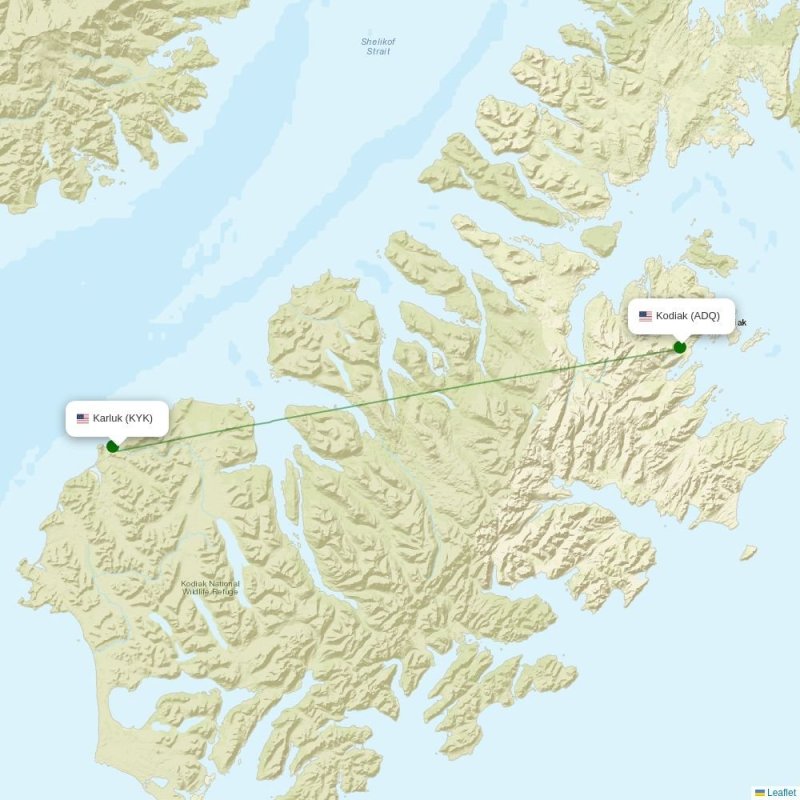 Route map over BSB airport