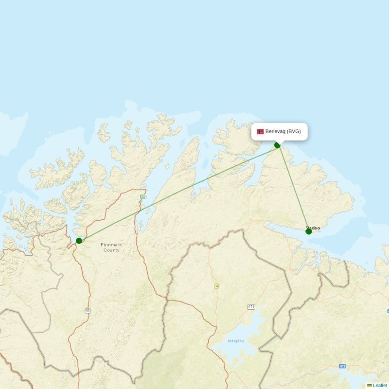Route map over BVG airport