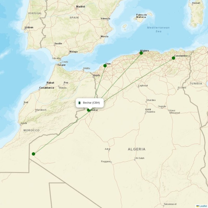 Route map over CBH airport