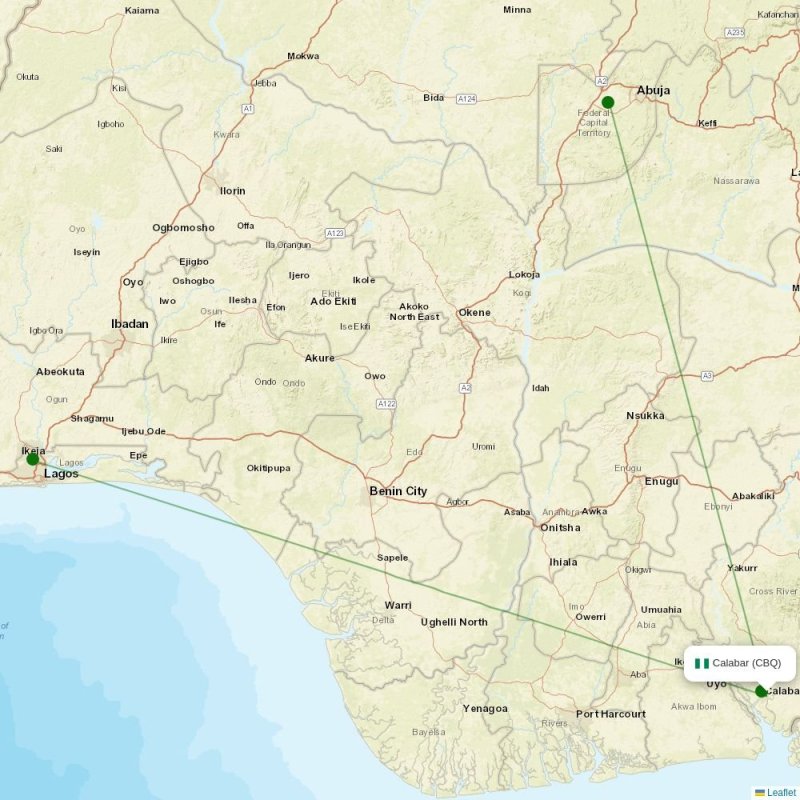 Route map over CBQ airport