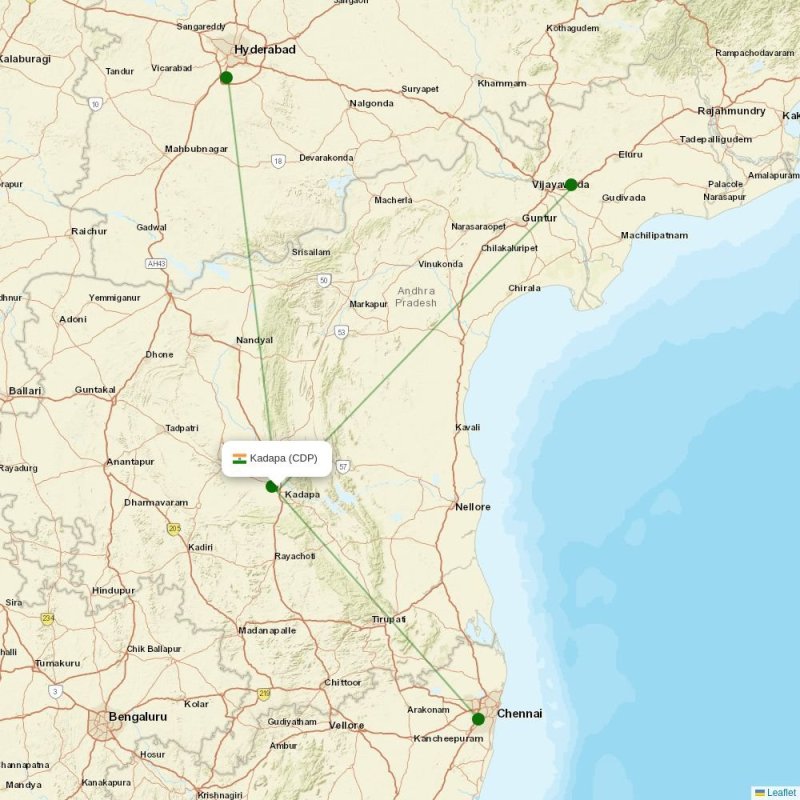 Route map over CDP airport