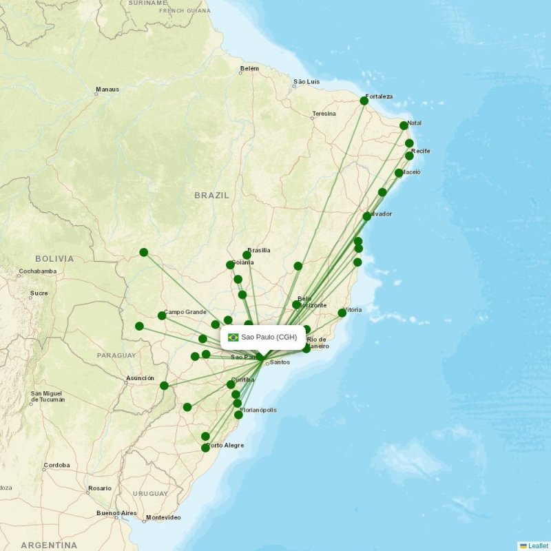 Congonhas destination map