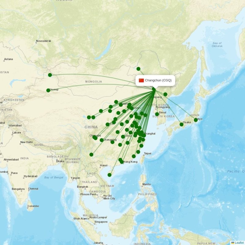 Route map Changchun  CGQ airport