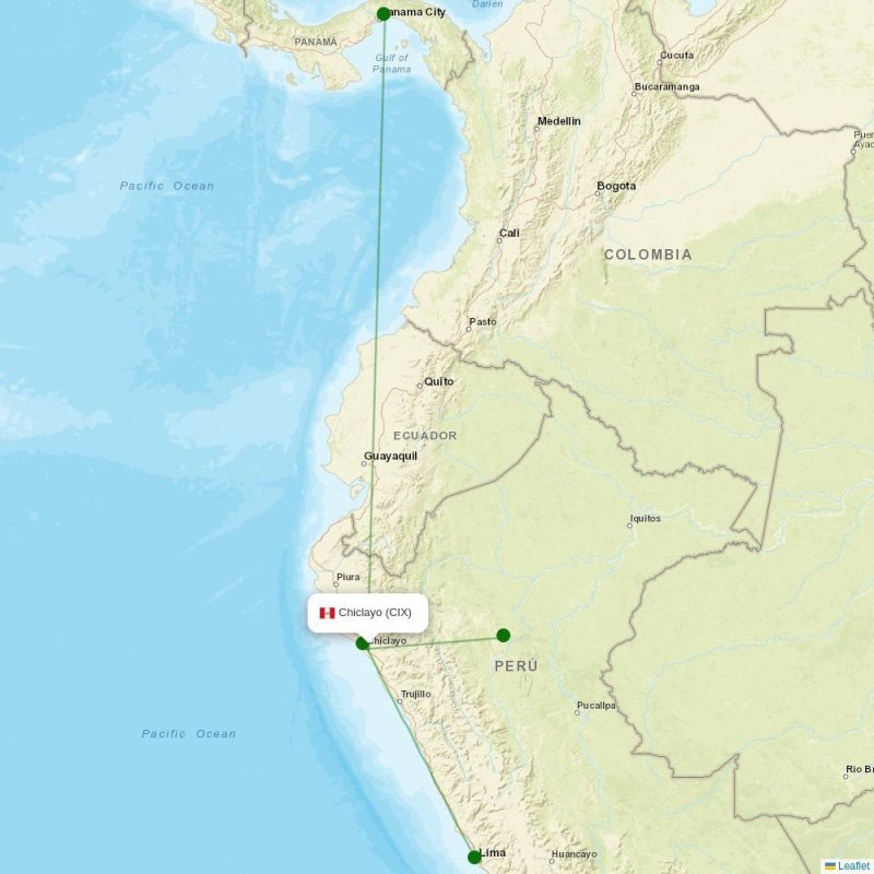 Route map over CIX airport