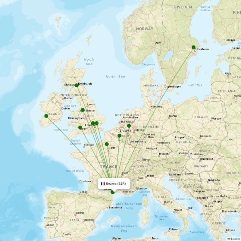 Route map over CIY airport