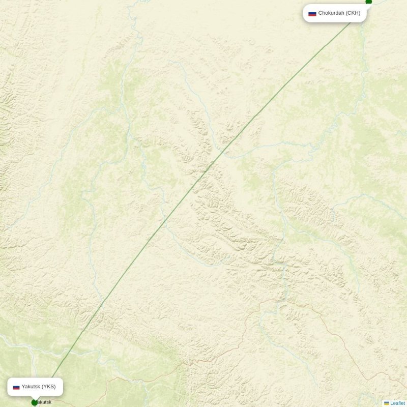 Route map over CKH airport