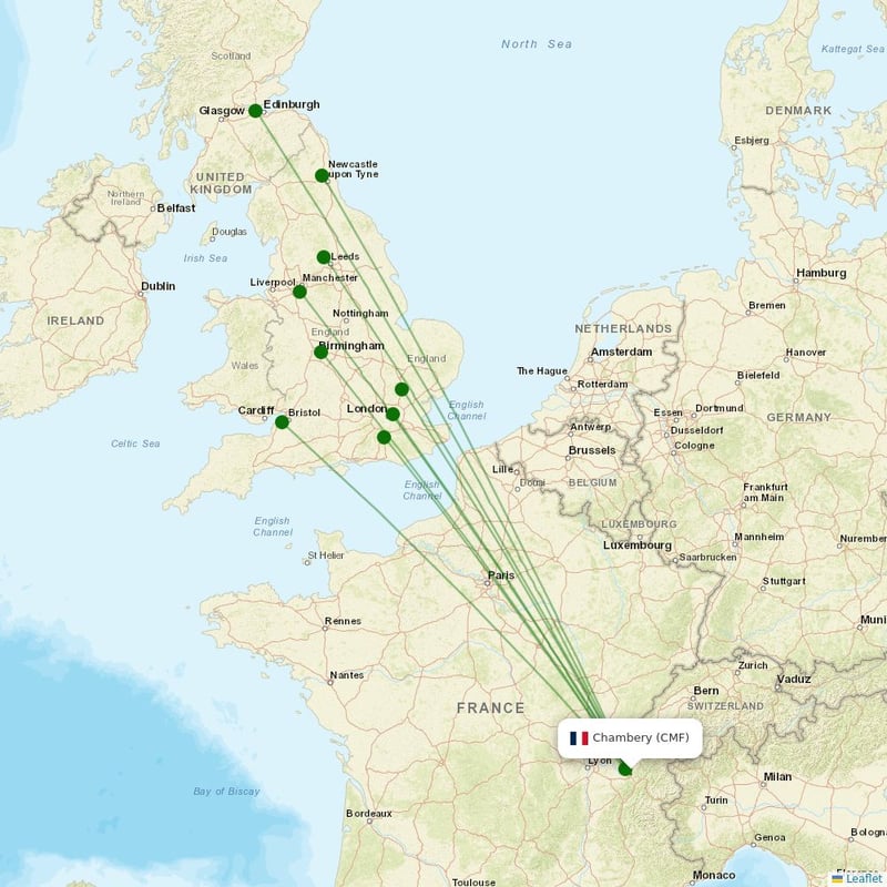 Route map over CMF airport