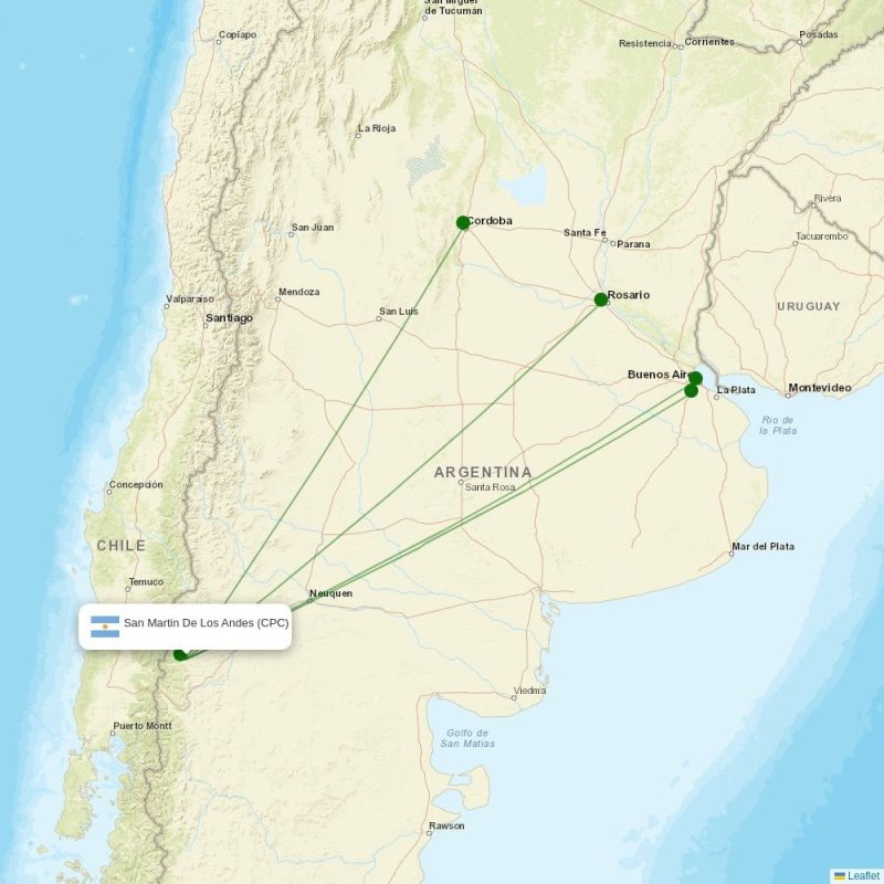 Route map over CPC airport