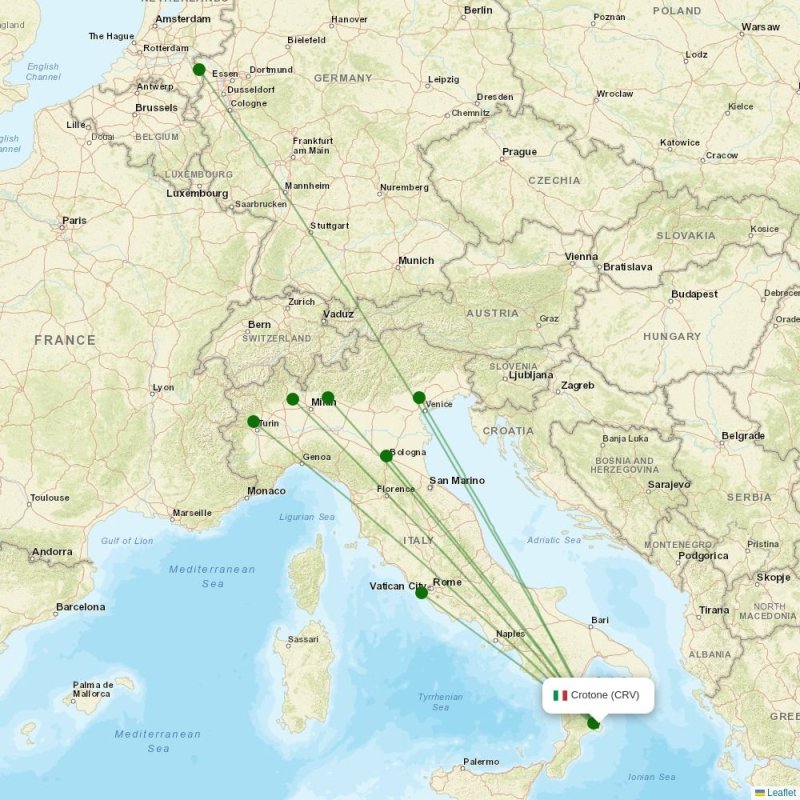 Route map over CRV airport