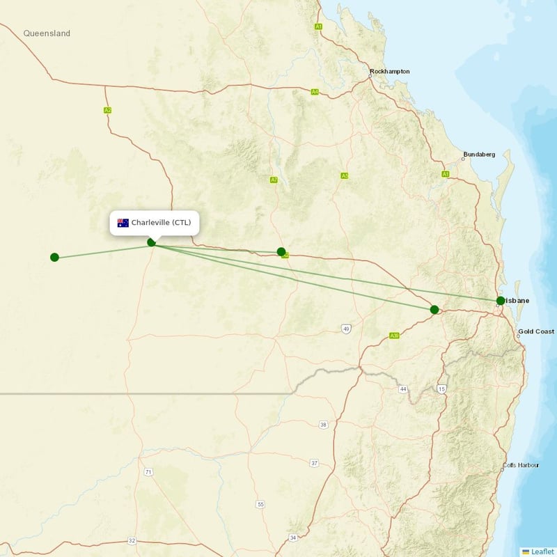 Route map over CTL airport