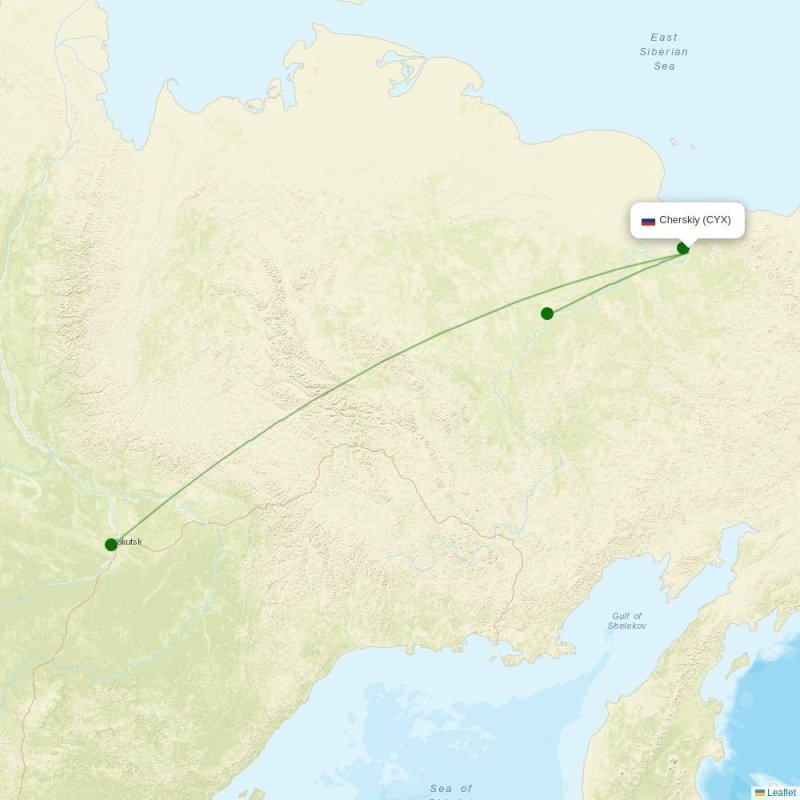 Route map over CYX airport