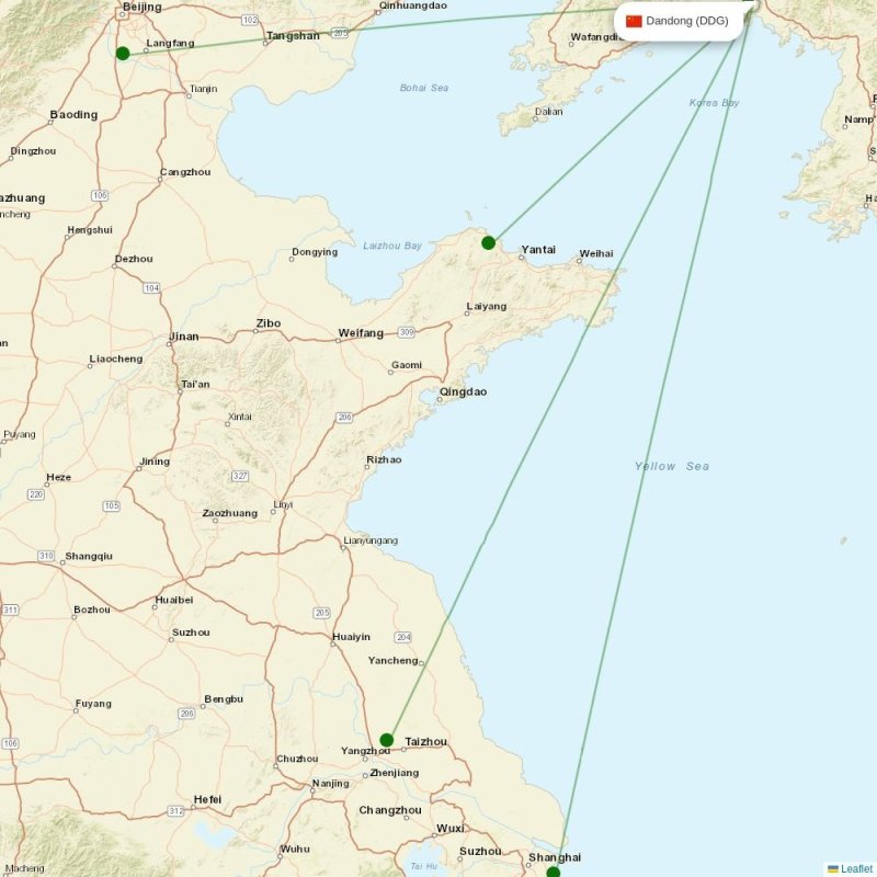 Route map over DDG airport