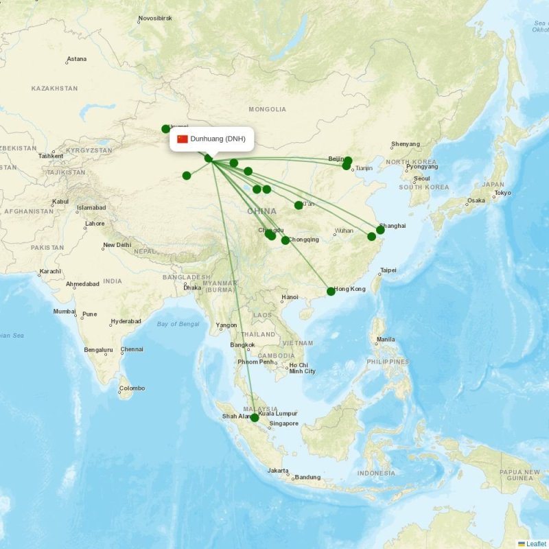 Route map over DNH airport