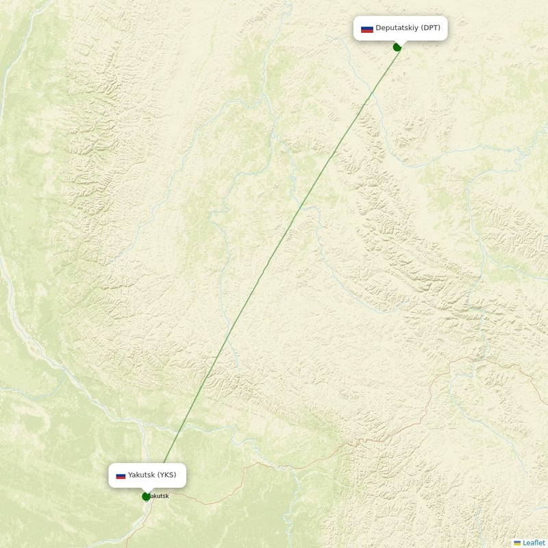 Route map over DPT airport
