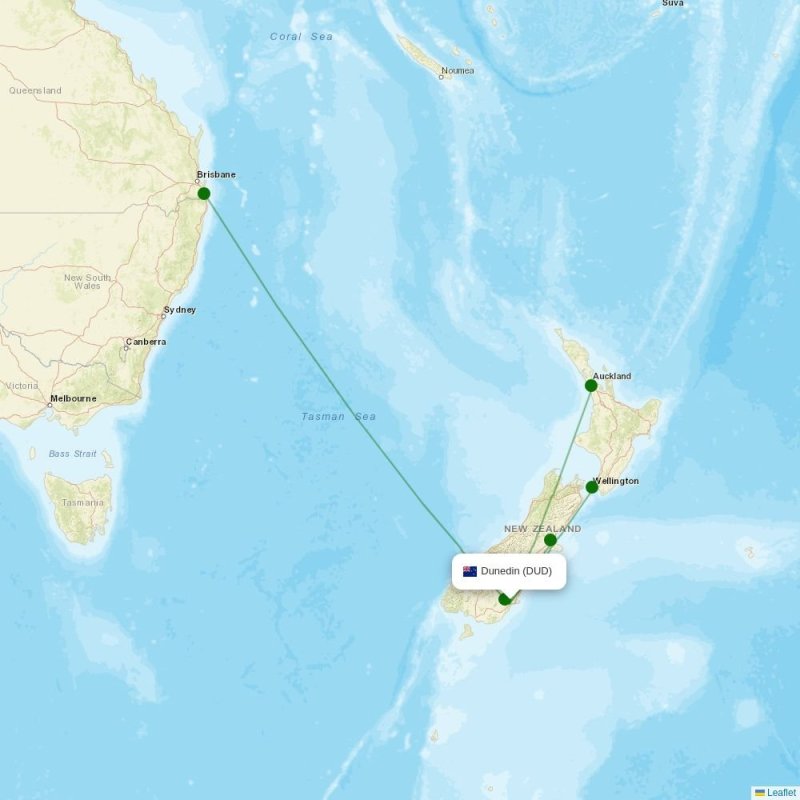 Route map over DUD airport