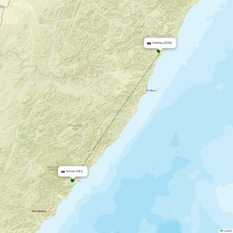 Route map over EDN airport