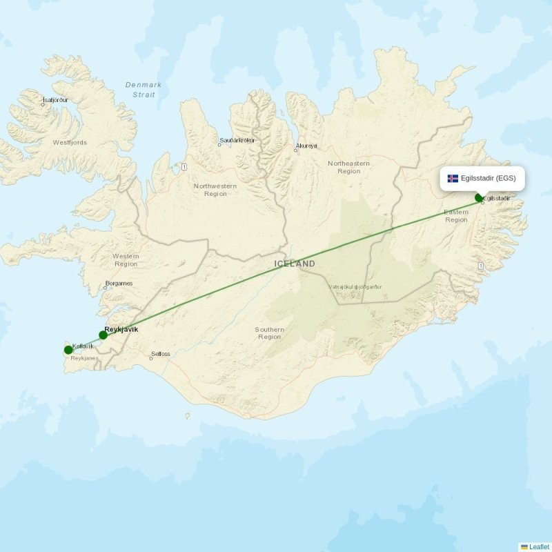 Egilsstadir destination map