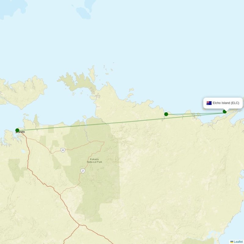 Route map over ELC airport
