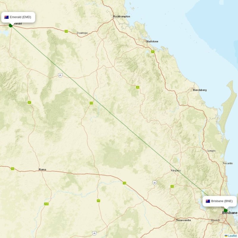 Route map over EMD airport