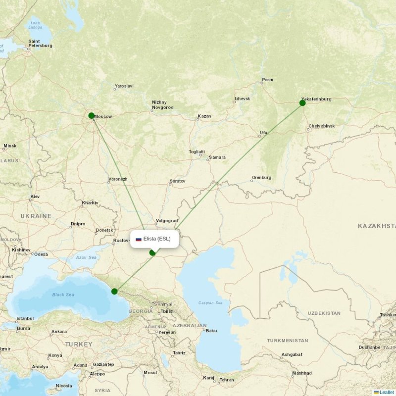 Route map over ESL airport