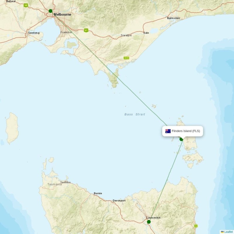 Route map over FLS airport