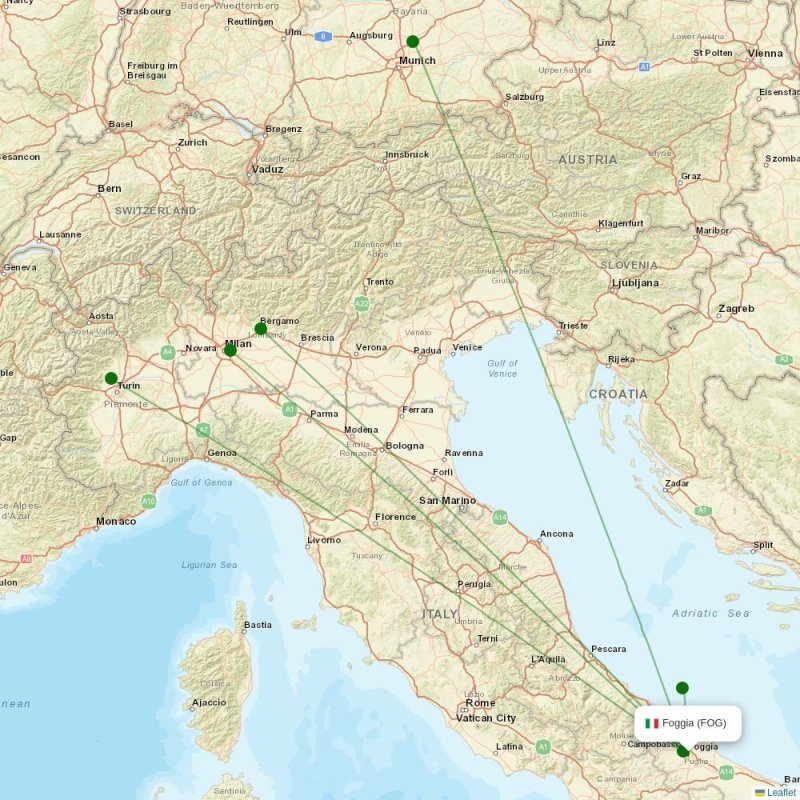 Route map over FOG airport