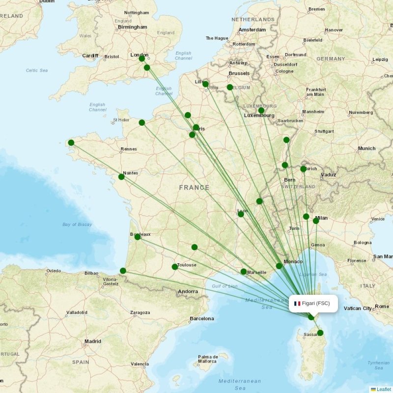 Route map over FSC airport