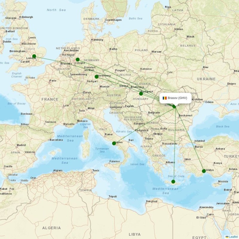 Route map over GHV airport