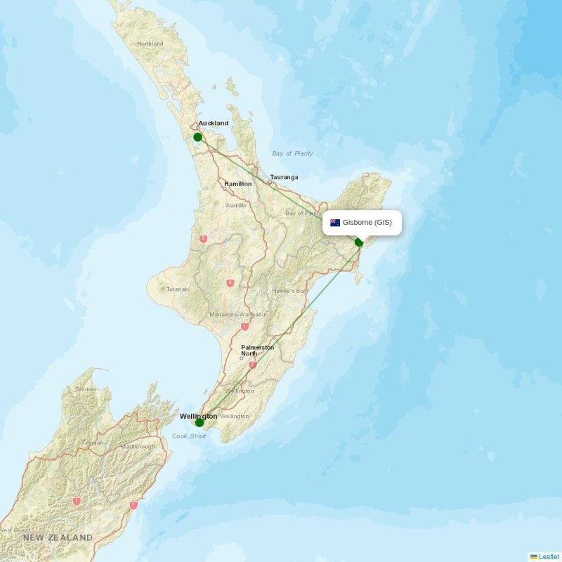 Route map over GIS airport