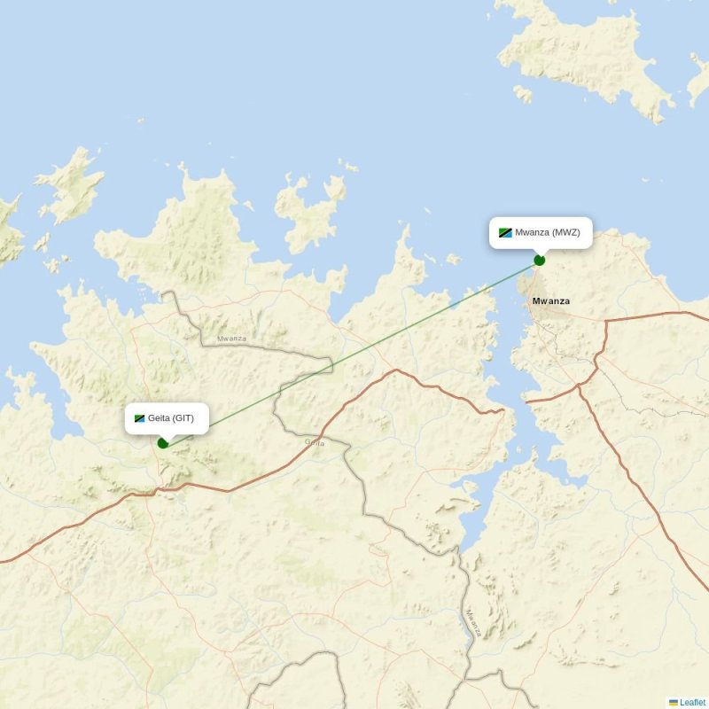Route map over GIT airport