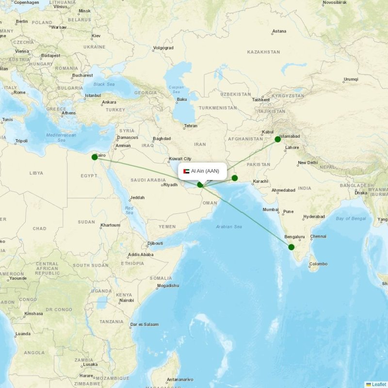 Route map over GIZ airport