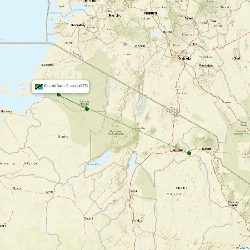 Route map over GTZ airport