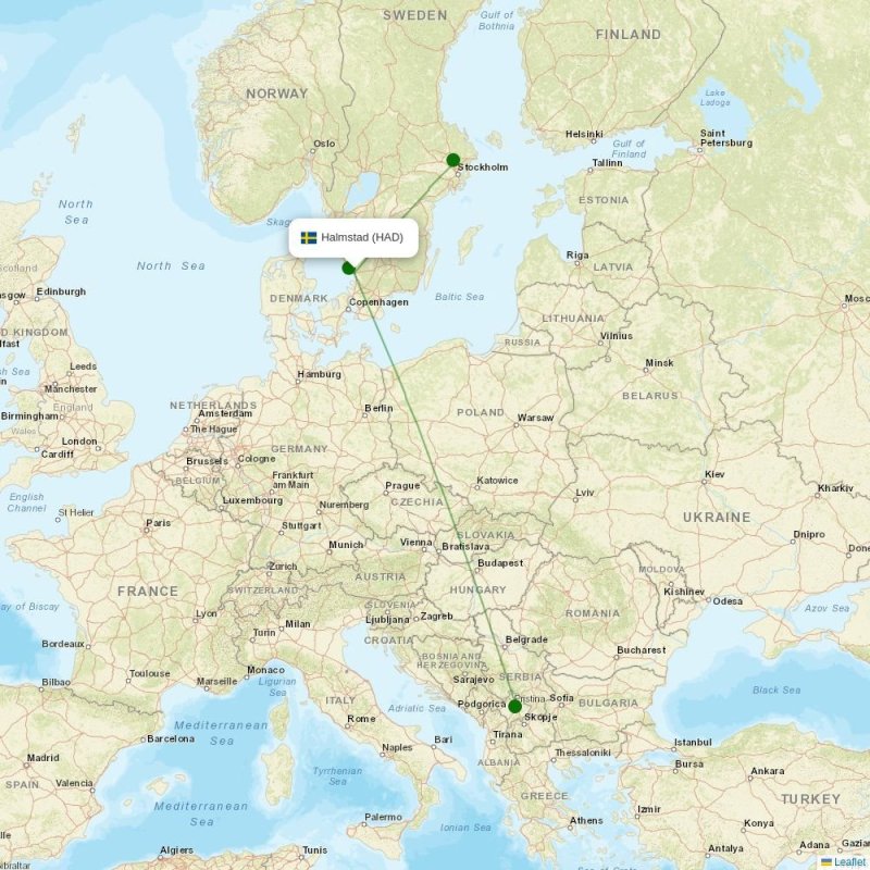 Route map over HAD airport